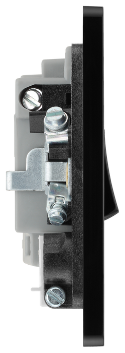 PCDCP52B Side - This Evolve Polished Copper 13A fused and switched connection unit from British General with power indicator provides an outlet from the mains containing the fuse, ideal for spur circuits and hardwired appliances.