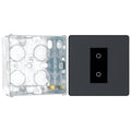BG Evolve Matt Grey Single Secondary Touch Dimmer Switch PCDMGTDS1B with 35mm Steel Back Box
