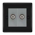BG Nexus Metal Matt Black Double Satellite Socket NFB642G