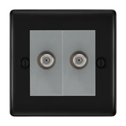 BG Nexus Metal Matt Black Double Satellite Socket NFB642G by British General (BG-NFB642G)