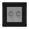 BG Nexus Metal Matt Black Double Satellite Socket NFB642G by British General (BG-NFB642G)