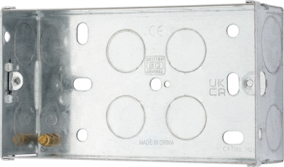 BG HGS05 2 Gang 35mm Steel Knockout Box by British General (BG-HGS05)