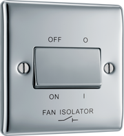 BG NPC15 Nexus Metal Polished Chrome 1 Gang 10A 10AX 3 Pole Fan Isolator Plate Switch by British General (BG-NPC15-Shopify-SA_1)