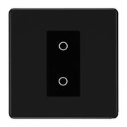 BG Nexus Screwless Matt Black Single Master Touch Dimmer Switch Black Insert by British General (BG-EMTDMB+FFBEMS1)