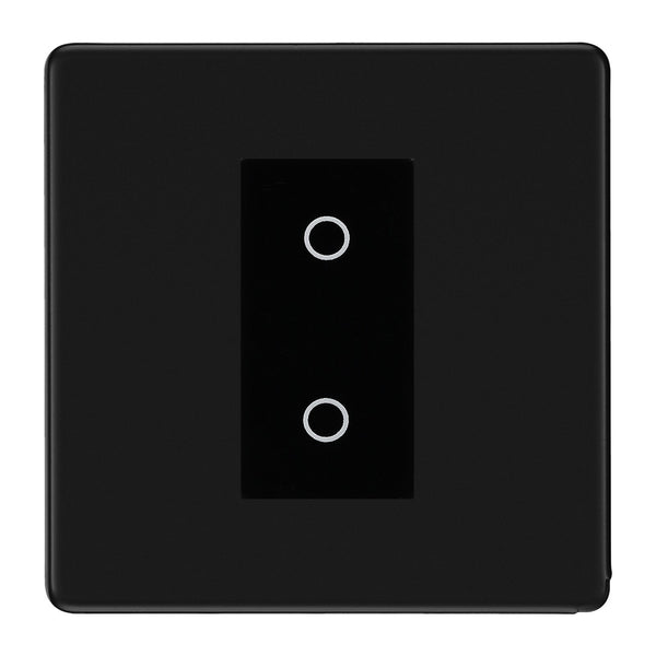 BG Nexus Screwless Matt Black Single Master Touch Dimmer Switch Black Insert