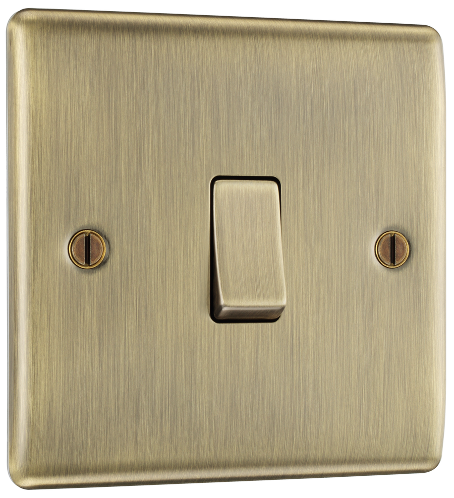 BG NAB12 Nexus Metal Antique Brass 1 Gang 10A 10AX 2 Way Plate Switch by British General (BG-NAB12-Shopify-SA_1)
