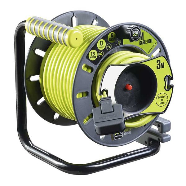 Masterplug OMU2513FL3IP-PX Pro XT Medium Reverse Open Cable Reel with In-Line