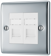 BG NPCRJ452 Nexus Metal Polished Chrome 2 Gang RJ45 Data Outlet by British General (BG-NPCRJ452-Shopify-SA_1)