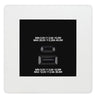 BG Evolve Pearl White 45W USB Wall Socket Euro Module USB-A & C - Black Insert by British General (BG-PCDCLEMS2W+EMUSBAC45B)