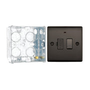 BG Nexus Black Nickel 13A Neon Switched Fused Connection Unit NBN52 with 35mm Steel Back Box