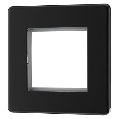 BG Screwless Matt Black 45A Flex Outlet Euro Module | Black Insert