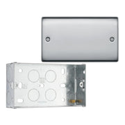 BG Nexus Polished Chrome Double Blank Plate NPC95 with 35mm Steel Back Box
