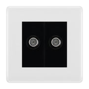 BG White Moulded Double Satellite Socket NWM642B by British General (BG-NWM642B)
