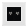 BG White Moulded Double Satellite Socket NWM642B by British General (BG-NWM642B)