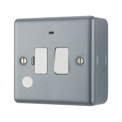 BG MC551F Metal Clad | 13A 2 Pole Flex Outlet Neon Switched Fused Connection Unit by British General (BG-MC551F)