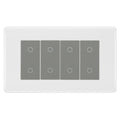 BG Nexus White Moulded Quad Secondary Touch Dimmer Switch - Grey Insert