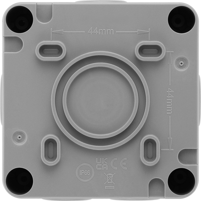 BG Electrical WP42 Nexus Storm Grey 2 Gang 2 Way Single Pole Switch With Neon IP66 20A