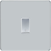 BG Screwless Polished Chrome 1 Gang Retractable Bell Switch with Bell Symbol by British General (Nexus-PC-Screwless-bell-symbol-1G)