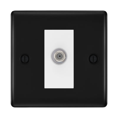 BG Nexus Metal Matt Black Satellite Socket NFB64W by British General (BG-NFB64W)