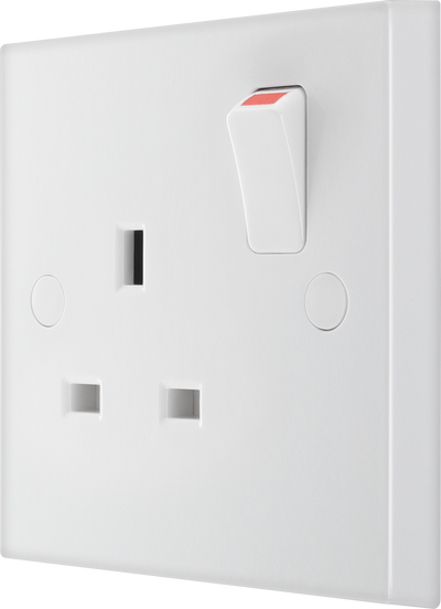BG 921DP Moulded Square Edge | White | 1 Gang 13A 2 Pole Switched Socket by British General (BG-921DP)