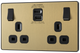 BG Evolve PCDSB22UAC30B Satin Brass 2 Gang 13A Socket-Black Insert