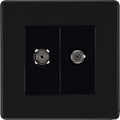 BG Nexus FFB65 Matt Black Double Satellite and Co-Axial socket