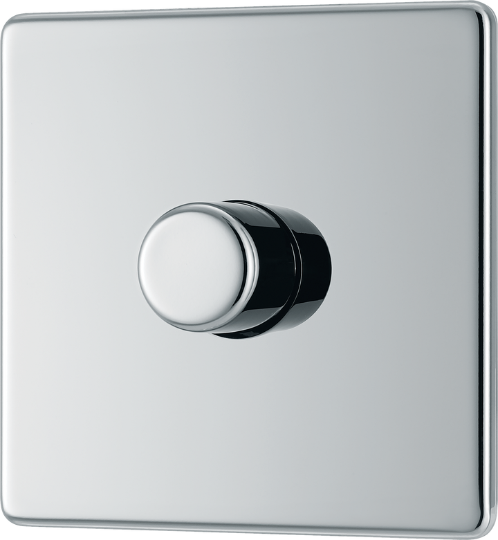 FPC81 Front - This trailing edge single dimmer switch from British General allows you to control your light levels and set the mood. The intelligent electronic circuit monitors the connected load and provides a soft-start with protection against thermal.