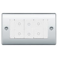 BG Nexus Polished Chrome Triple Master Touch Dimmer Switch White Inserts NPCTDM3W