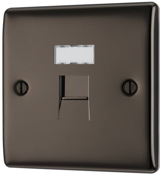 NBNRJ451 Front - This RJ45 ethernet socket from British General uses an IDC terminal connection and is ideal for home and office providing a networking outlet with ID window for identification.