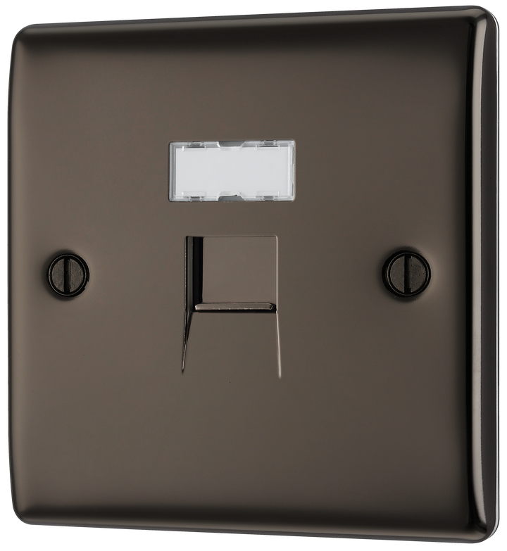 NBNRJ451 Front - This RJ45 ethernet socket from British General uses an IDC terminal connection and is ideal for home and office providing a networking outlet with ID window for identification.