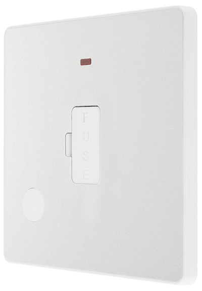 BG PCDCL54W Pearlescent White Evolve 13A Flex Outlet Neon Unswitched Fused Spur Unit - White Insert
