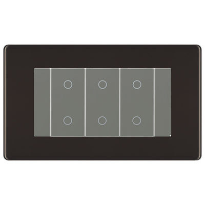 BG Nexus Screwless Black Nickel Triple Master Touch Dimmer Switch Grey Inserts by British General (BG-EMTDMG+FBNEMR4)