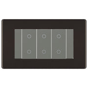 BG Nexus Screwless Black Nickel Triple Master Touch Dimmer Switch Grey Inserts by British General (BG-EMTDMG+FBNEMR4)