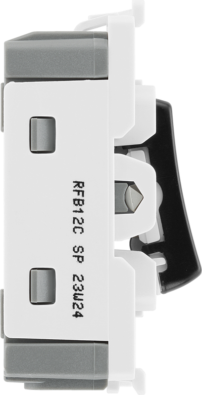 BG RFB12C Nexus Grid Matt Black 20AX 2 Way 1 Pole Centre-Off Switch Module