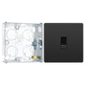 BG Evolve Black Chrome 10AX 1 Way Press Switch PCDBC14B with 25mm Steel Back Box by British General