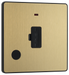 PCDSB54B Front - This Evolve Satin Brass 13A fused and unswitched connection unit from British General provides an outlet from the mains containing the fuse, ideal for spur circuits and hardwired appliances.