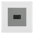 BG Nexus White Moulded HDMI Socket  - Grey Insert