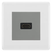 BG Nexus White Moulded HDMI Socket  - Grey Insert by British General (BG-8EMS2+EMHDMIG)