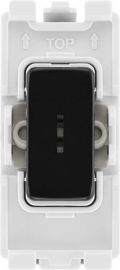 BG RFB12KY Nexus Grid Matt Black 20AX 2 Way 1 Pole Key Switch Module