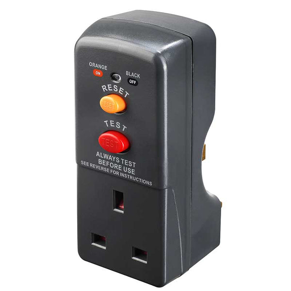 Masterplug ARCDKG Single Socket RCD Safety Adaptor, Black