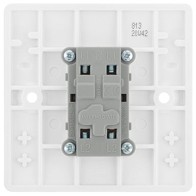 BG 813 Moulded Round Edge | White | 1 Gang 10AX Intermediate Plate Switch by British General (BG-813)
