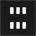 BG RFFB6 Screwless Matt Black Steel 6 Gang Front Cover Plate