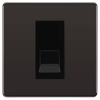 BG Screwless Black Nickel Single IDC Secondary Telephone Socket - Black Insert by British General (BG-FBNBTS1B)
