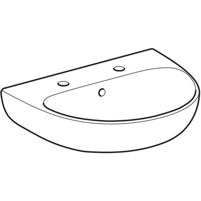 Geberit Selnova Countertop Basin 550mm - 2 Tap Holes - 501.400.00.6 by Geberit (Geberit-501.400.00.6)