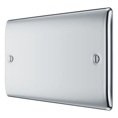 BG Nexus Polished Chrome Double Blank Plate NPC95 with 35mm Steel Back Box