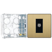 BG Evolve Satin Brass Single Co-Axial Socket PCDSB60B with 35mm Steel Back Box