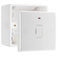 BG Nexus 13A Flex Unswitched Spur + Neon + Cable Outlet & 50mm Pattress Back Box