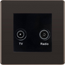 BG Screwless Black Nickel TV & FM Socket FBN66B by British General (BG-FBN66B)