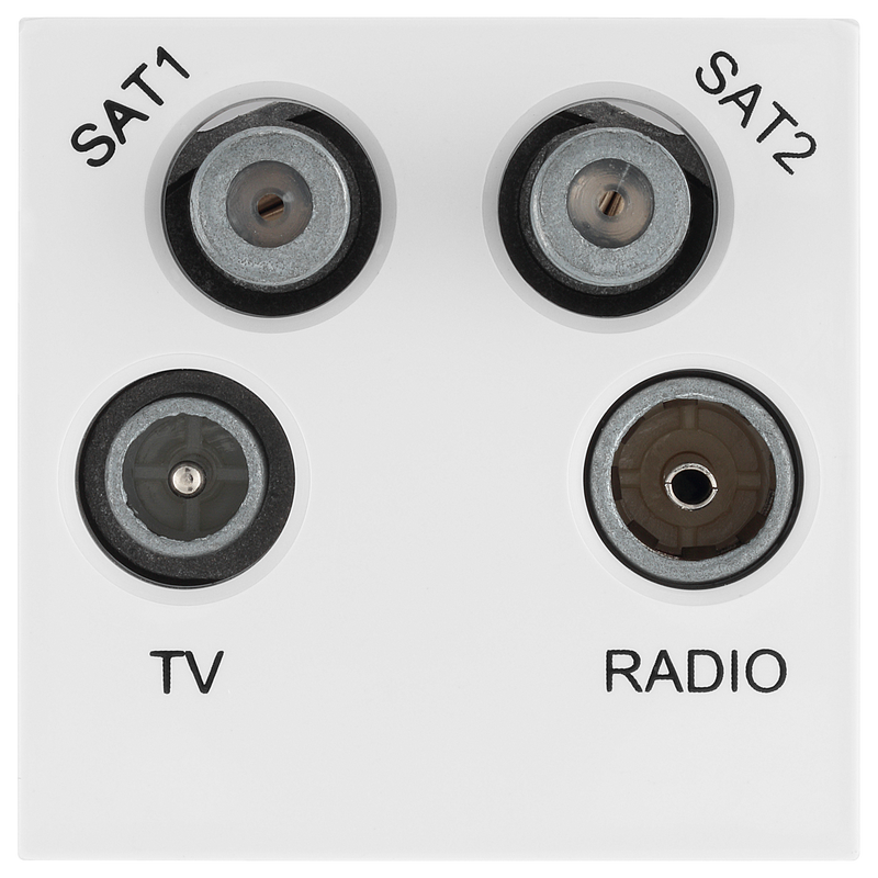 BG EMTVFMSAT2W Euro Module TV, Radio, Dual Satellite Module - White