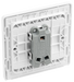 PCDBS12W Back - This Evolve Brushed Steel 20A 16AX single light switch from British General will operate one light in a room.